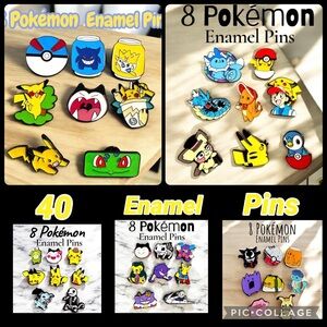 40 Piece Pokémon enamel Pin Bundle ~ New With Backs ~ Pokemon